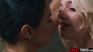 Big tits blonde Kenna James awakening and hot lesbian sex with Asian MILF