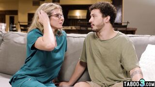 Careful MILF stepmother Cory Chase teaches her stepson how to use condom