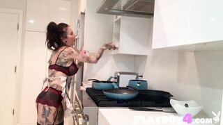 Joanna Angel fucked herself with dildo after big ass babe swallowed it